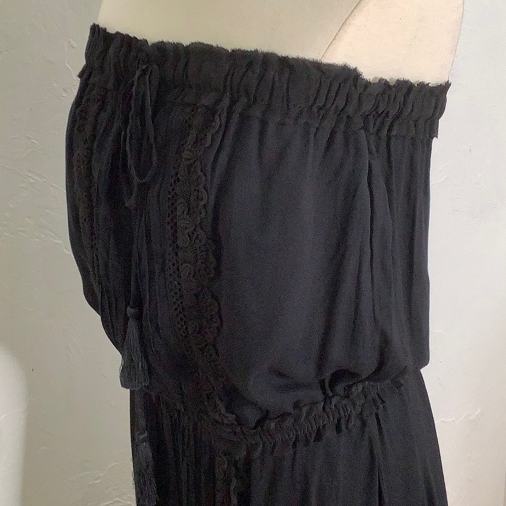 Anthropologie lace front strapless midi dress cotton like size Small EUC - Picture 5 of 14
